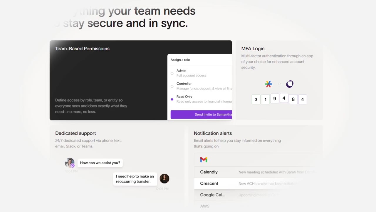 Crescent team permissions and security features